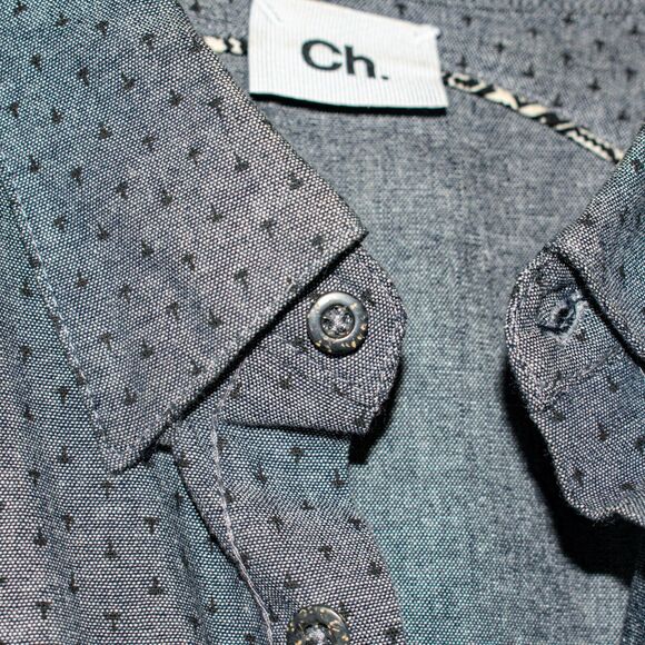 CH. CHAPTER Button up Shirt Lucid Void Gray Print size LargeSS 14 - Picture 6 of 8